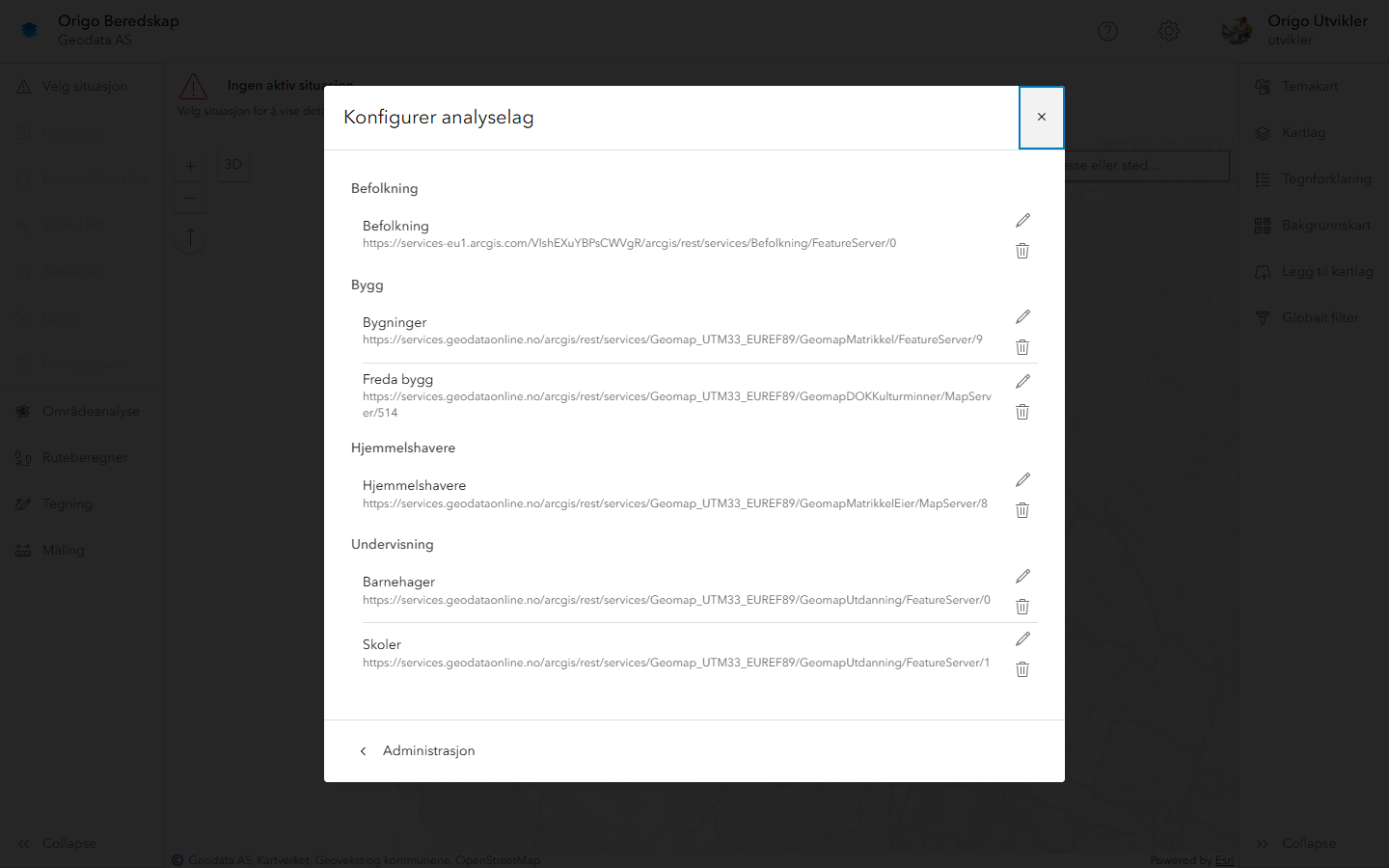 Konfigurer analyselag