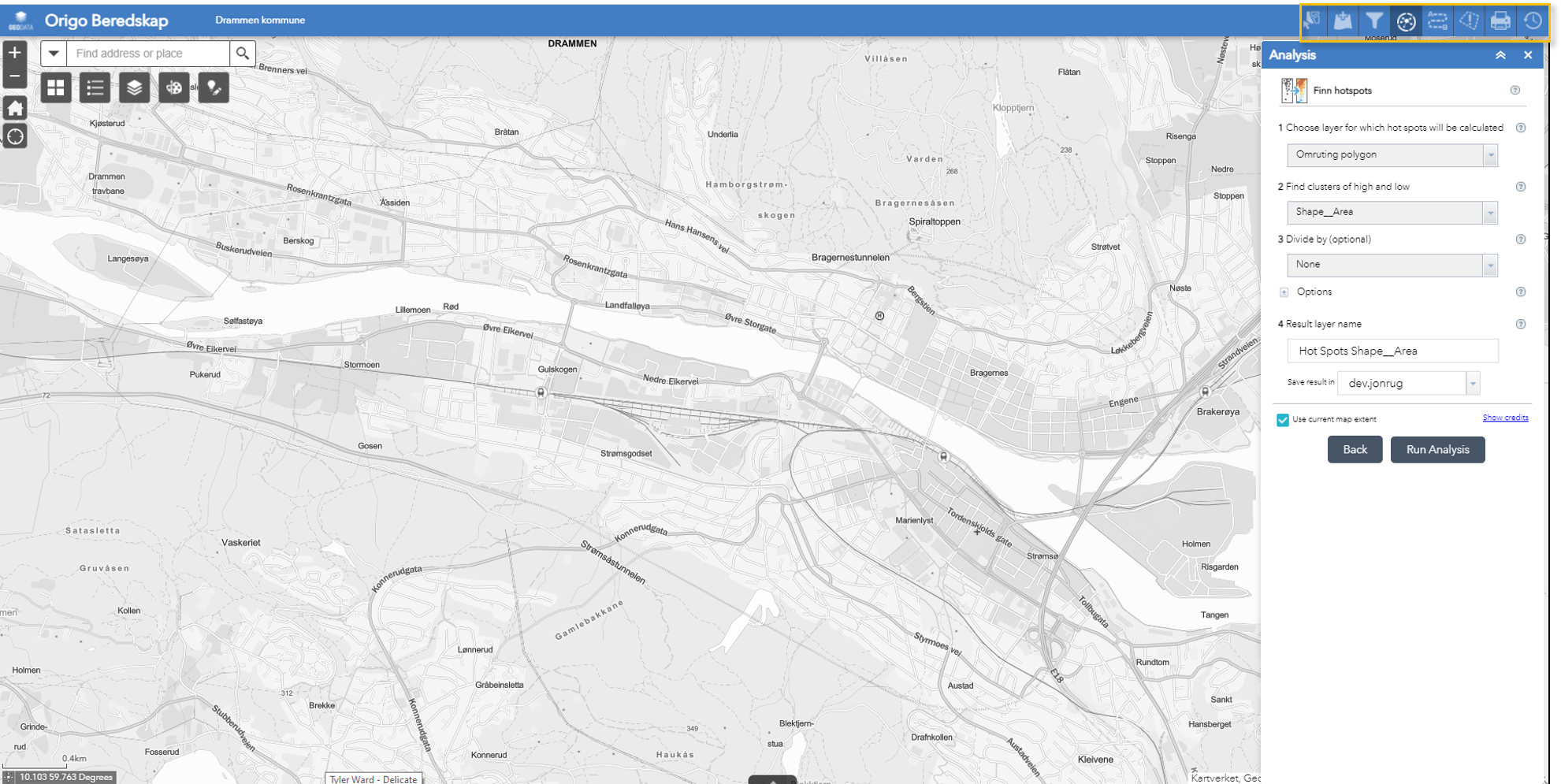 analyse webAppBuilder