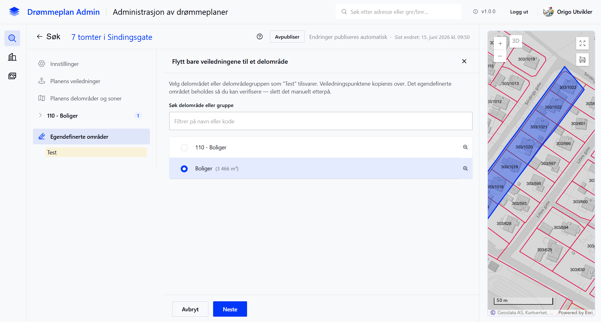 Flytt bare veiledningene-panelet