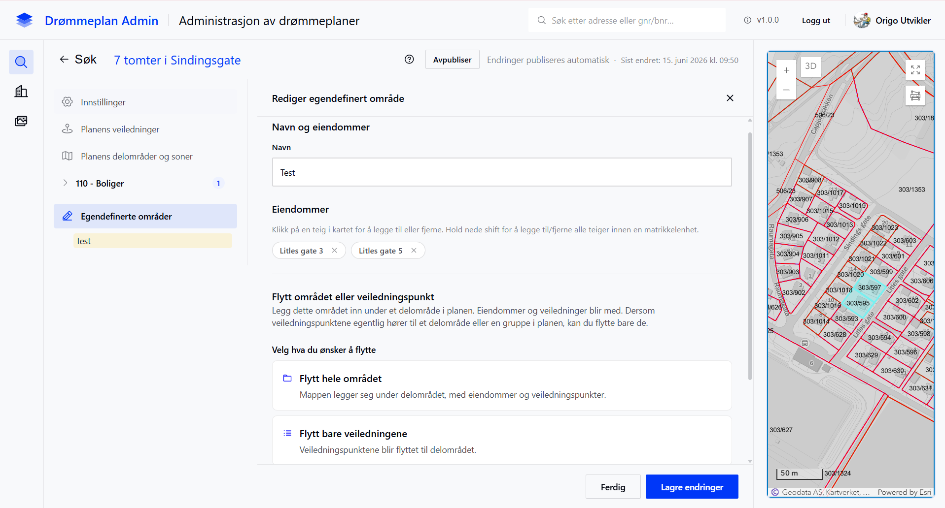 Redigering av egendefinert område