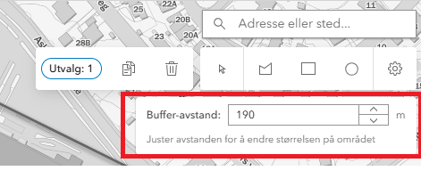 Endre buffer-radius