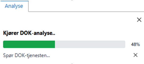 Fullført DOK-analyse med analyseområdet markert i kartet