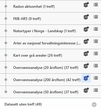 DOK-kartlaget slått på fra analysepanelet