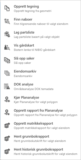 kontekstmeny resultat matrikkelenhet