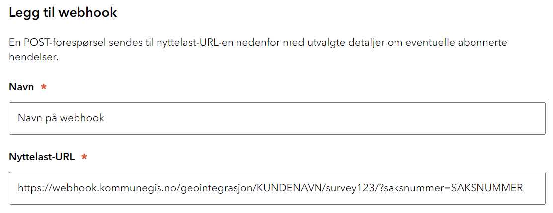 Navn og Url