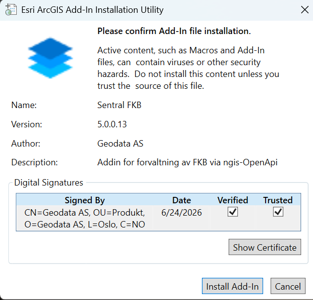 Add-In Manager i ArcGIS Pro