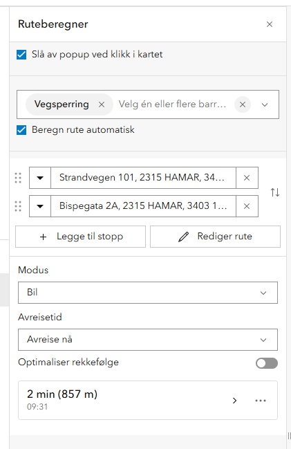 Med valgte barrierer