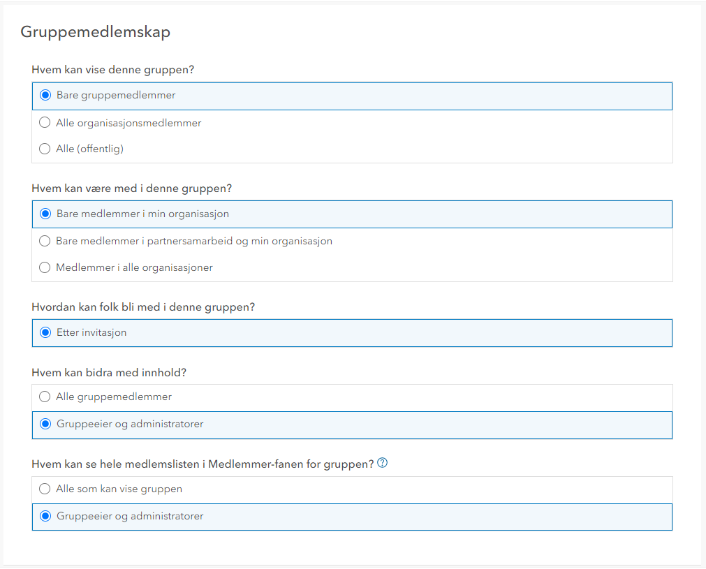 gruppesettings