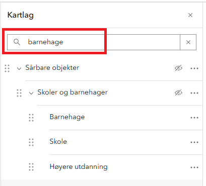 Søk i kartlag