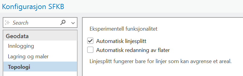 Topologiinnstillinger