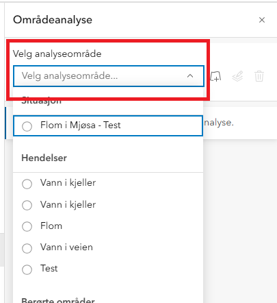 Velg analyseområde