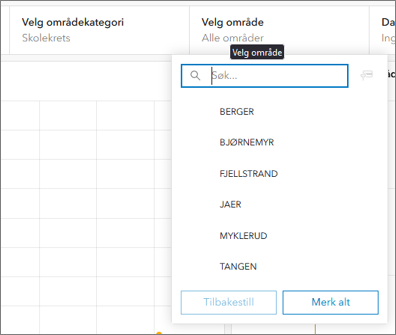 velg område